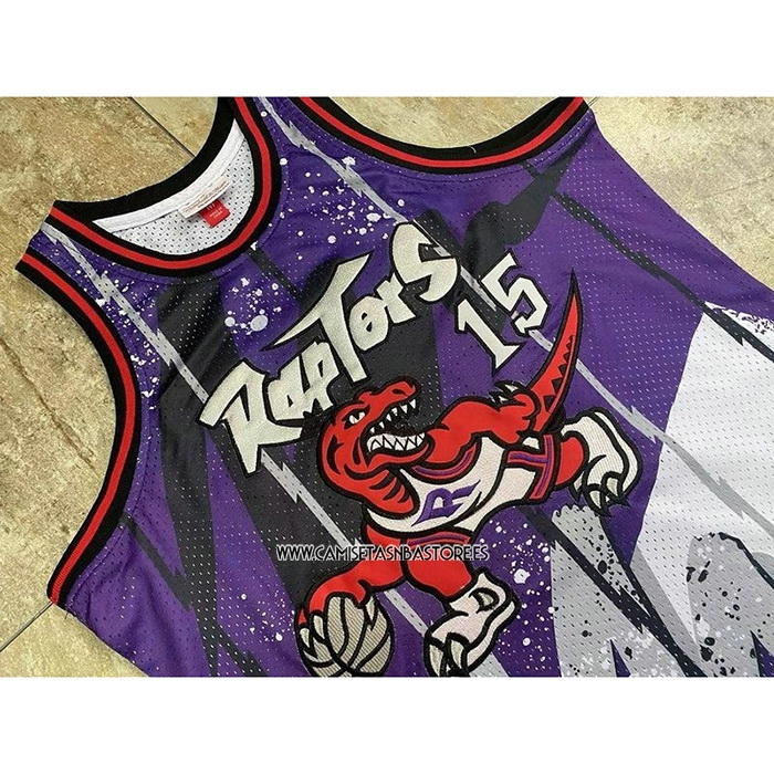 Vince Carter NO 15 Camiseta Toronto Raptors Mitchell & Ness 1998-99 Violeta